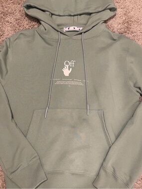 Off-White Sage Green Graphic Hoodie